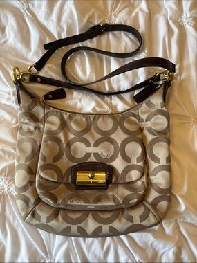 Coach Kristin Op Art Sateen Hobo Bag